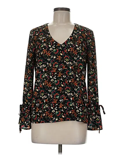 Pre-owned J.crew Mercantile Long Sleeve Blouse In Black