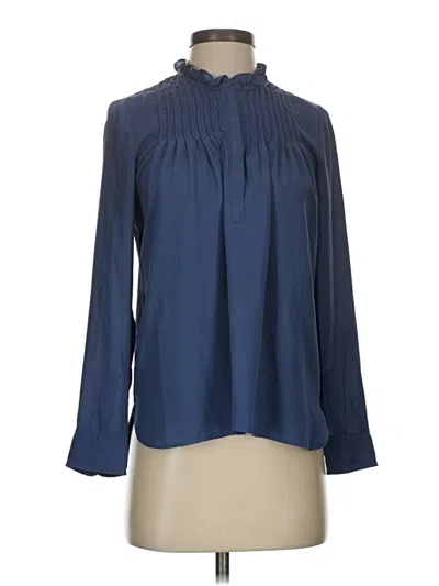 Pre-owned J.crew Mercantile Long Sleeve Blouse In Blue