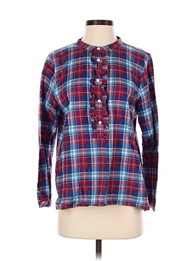 Pre-owned J.crew Mercantile Long Sleeve Blouse In Blue