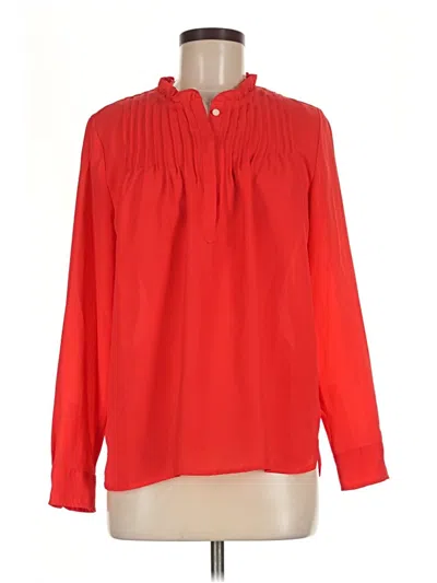Pre-owned J.crew Mercantile Long Sleeve Blouse In Red