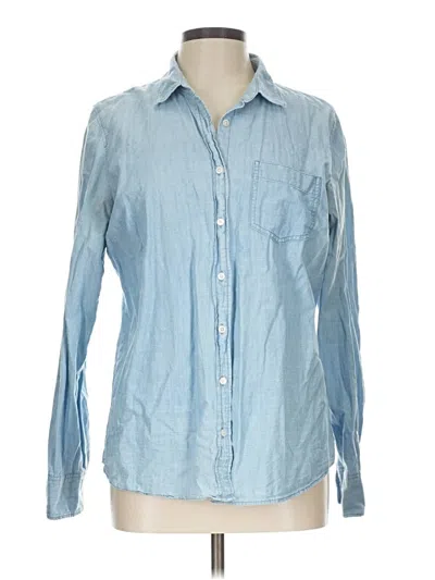 Pre-owned J.crew Mercantile Long Sleeve Polo Shirt In Blue