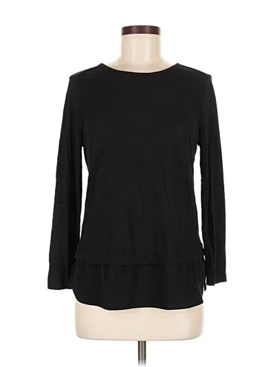 Pre-owned J.crew Mercantile Long Sleeve Top Black Boatneck Tops