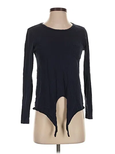 Pre-owned J.crew Mercantile Long Sleeve Top Black Keyhole Neckline Tops