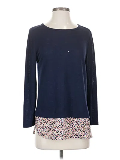 Pre-owned J.crew Mercantile Long Sleeve Top Blue Crew Neck Tops