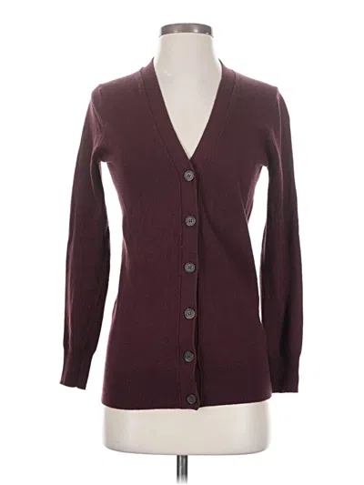 Pre-owned J.crew Mercantile Long Sleeve Top Burgundy Plunge Neckline Tops