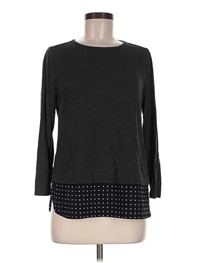 Pre-owned J.crew Mercantile Long Sleeve Top Gray Crew Neck Tops