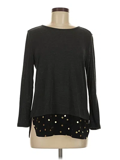 Pre-owned J.crew Mercantile Long Sleeve Top Gray Keyhole Neckline Tops