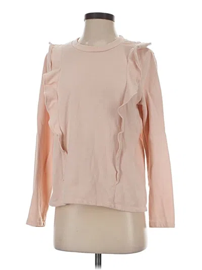 Pre-owned J.crew Mercantile Long Sleeve Top Pink Ruffles Neckline Tops