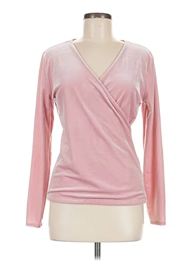 Pre-owned J.crew Mercantile Long Sleeve Top Pink V-neck Tops