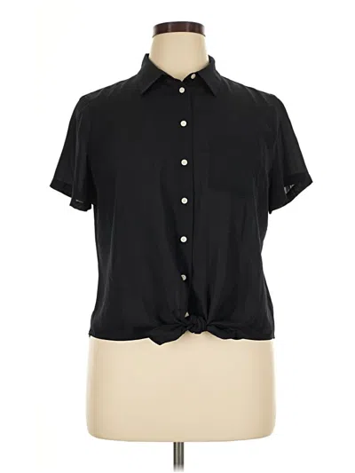 Pre-owned J.crew Mercantile Short Sleeve Blouse In Black