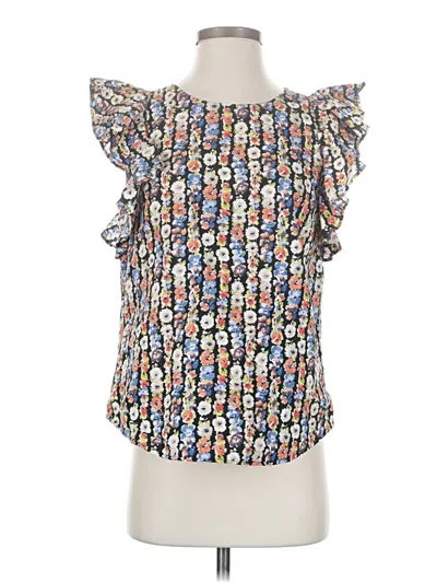 Pre-owned J.crew Mercantile Short Sleeve Blouse In Blue