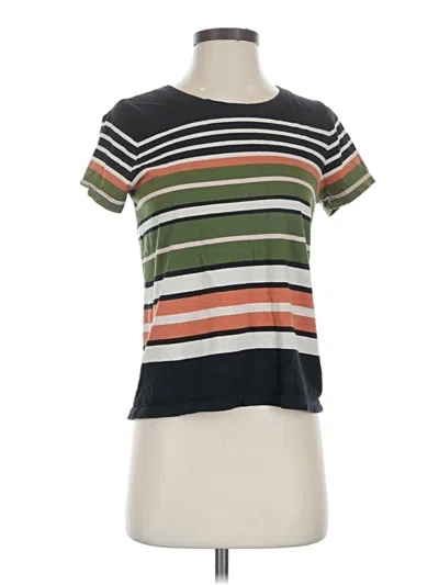 Pre-owned J.crew Mercantile Short Sleeve Top Green Crew Neck Tops
