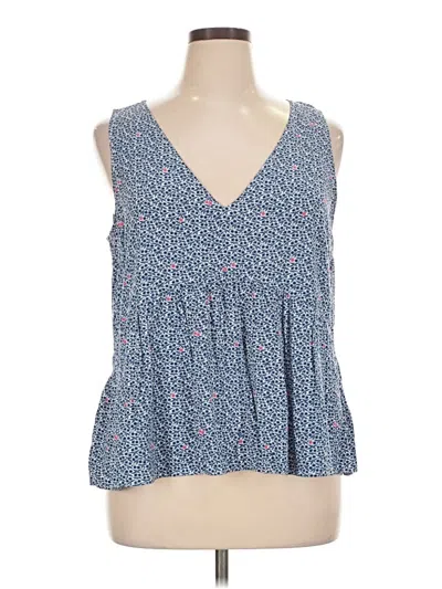 Pre-owned J.crew Mercantile Sleeveless Blouse In Blue