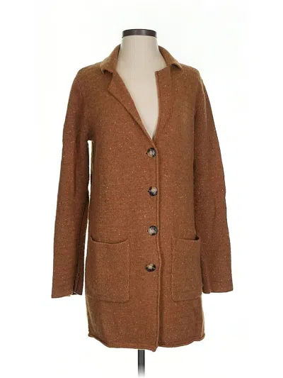Pre-owned J.crew Mercantile Wool Cardigan Sweater In Brown