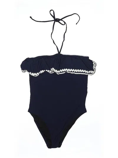 Pre-owned Jcrew One Piece Swimsuit In Blue