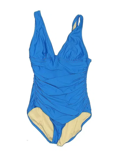 Pre-owned Jcrew One Piece Swimsuit In Blue