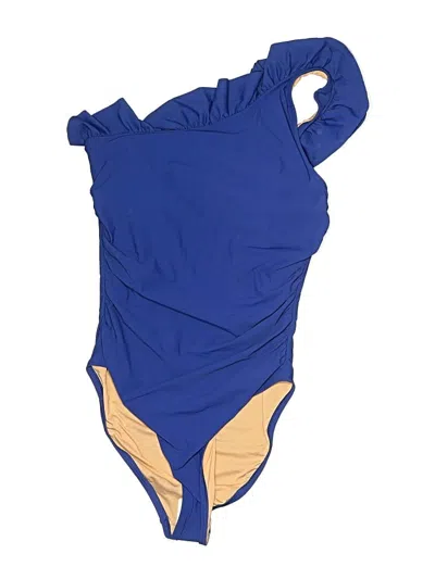 Pre-owned Jcrew One Piece Swimsuit In Blue