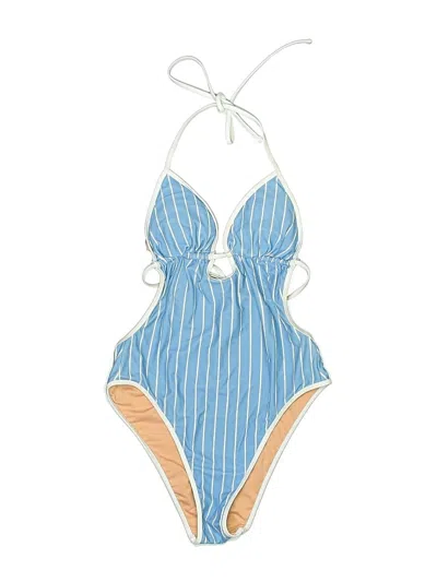 Pre-owned Jcrew One Piece Swimsuit In Blue