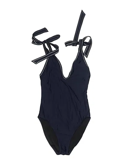 Pre-owned Jcrew One Piece Swimsuit In Blue
