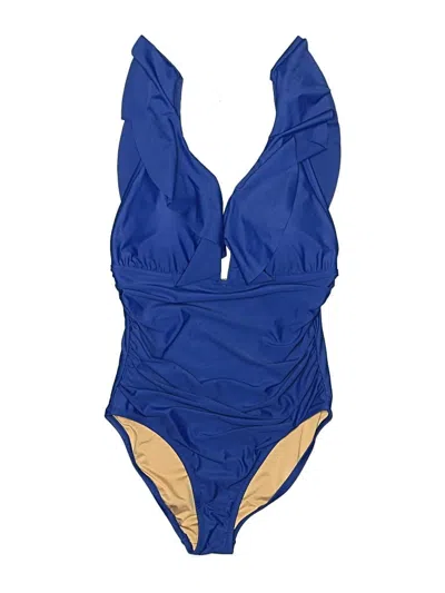 Pre-owned Jcrew One Piece Swimsuit In Blue