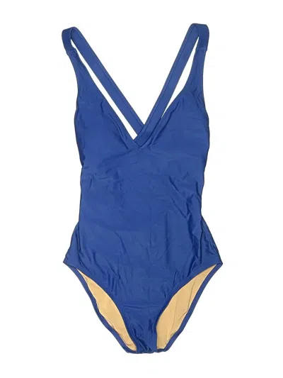 Pre-owned Jcrew One Piece Swimsuit In Blue