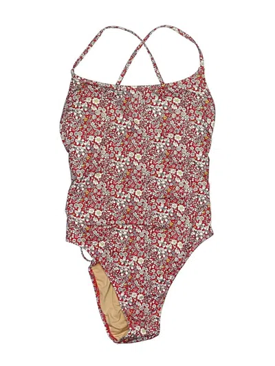 Pre-owned Jcrew One Piece Swimsuit In Burgundy