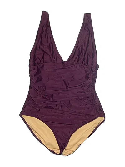 Pre-owned Jcrew One Piece Swimsuit In Burgundy