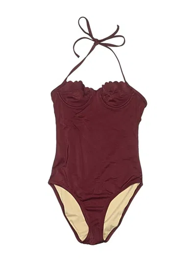 Pre-owned Jcrew One Piece Swimsuit In Burgundy