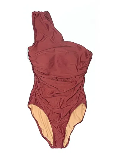 Pre-owned Jcrew One Piece Swimsuit In Burgundy