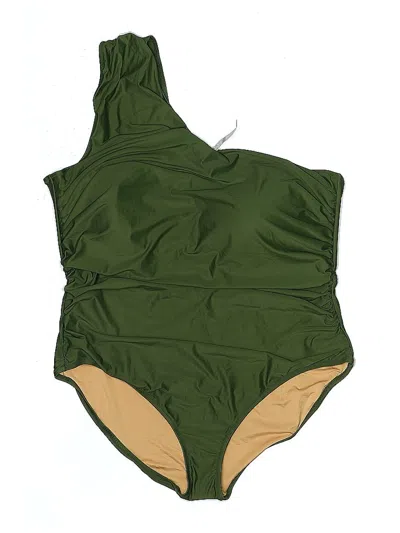 Pre-owned Jcrew One Piece Swimsuit In Green