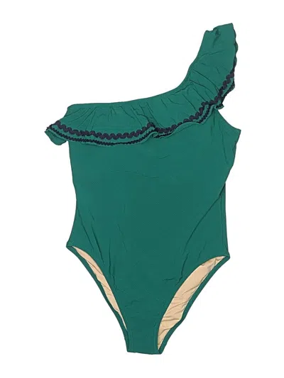 Pre-owned Jcrew One Piece Swimsuit In Green