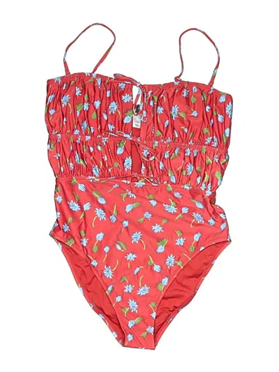 Pre-owned Jcrew One Piece Swimsuit In Red