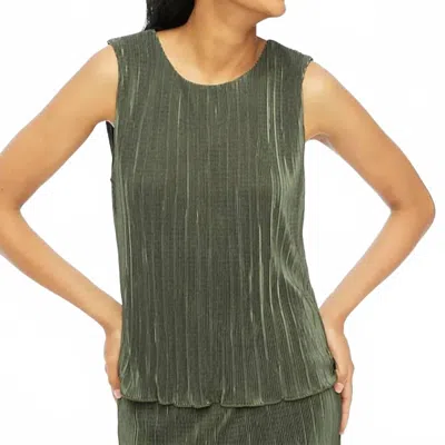 Jcrew Plissé Shell Top In Olive In Green