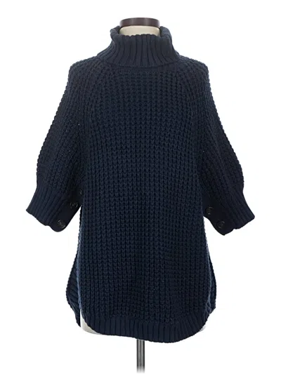 Pre-owned Jcrew Poncho In Blue