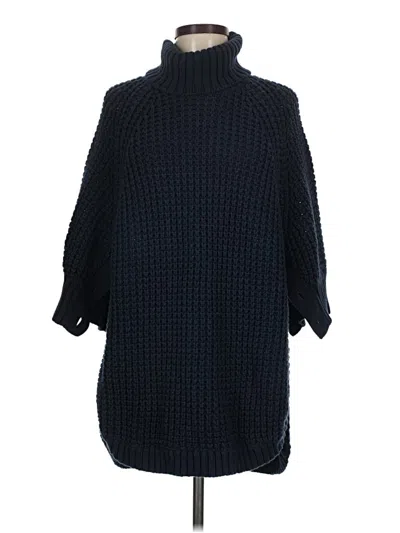 Pre-owned Jcrew Poncho In Blue