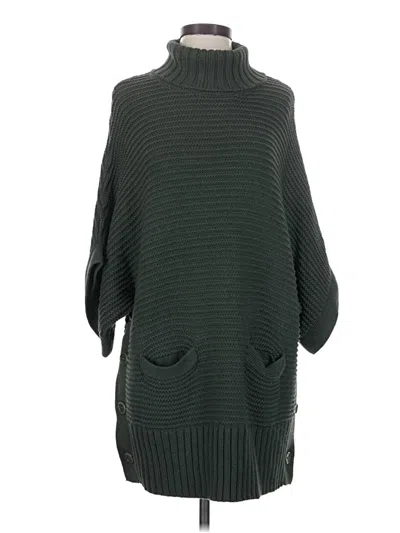 Pre-owned Jcrew Poncho In Green