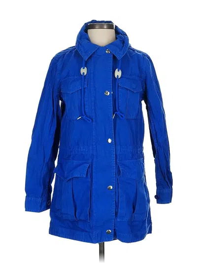 Pre-owned Jcrew Raincoat In Blue