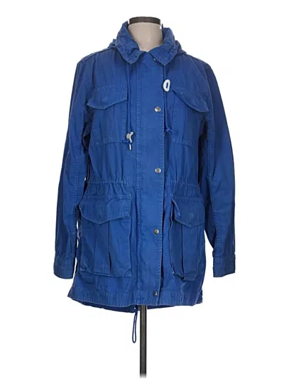 Pre-owned Jcrew Raincoat In Blue