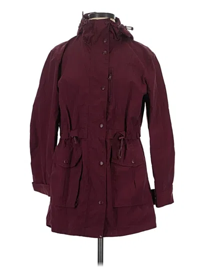 Pre-owned Jcrew Raincoat In Burgundy
