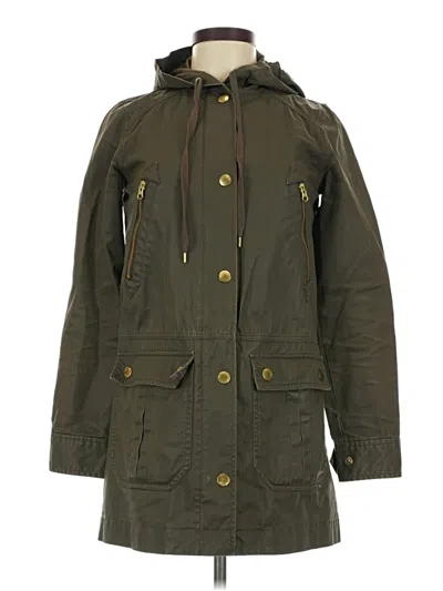 Pre-owned Jcrew Raincoat In Green