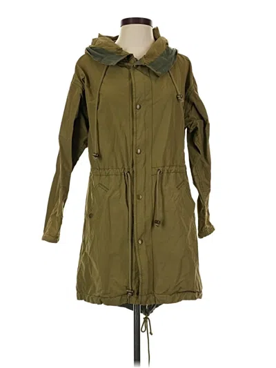 Pre-owned Jcrew Raincoat In Green