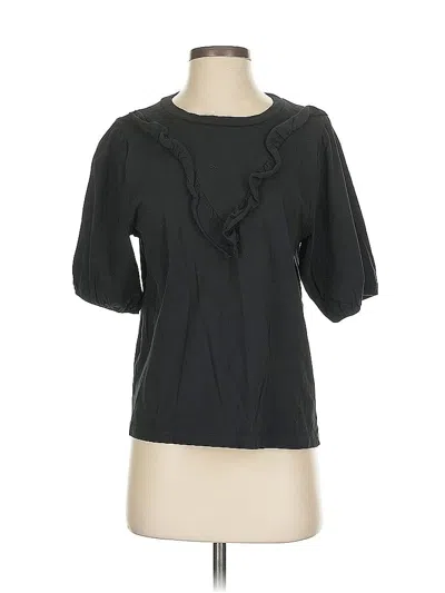 Pre-owned Jcrew Short Sleeve Blouse In Black