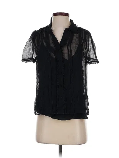 Pre-owned Jcrew Short Sleeve Blouse In Black