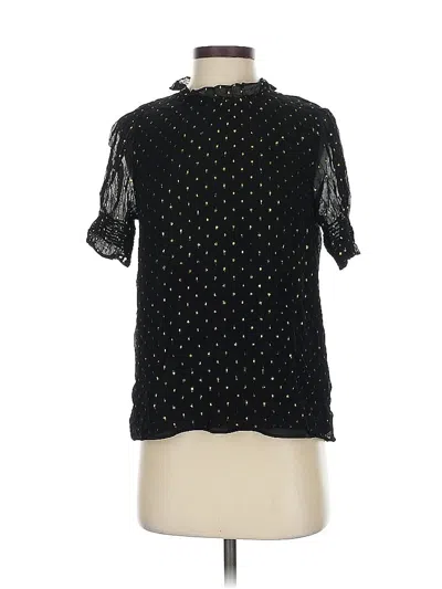Pre-owned Jcrew Short Sleeve Blouse In Black