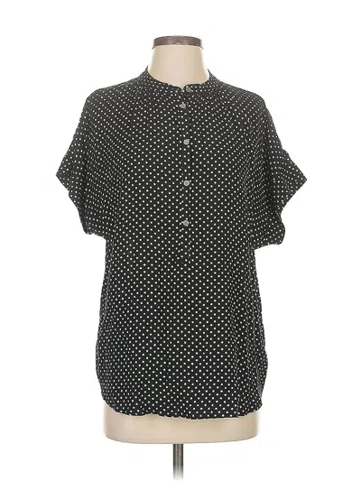 Pre-owned Jcrew Short Sleeve Blouse In Black