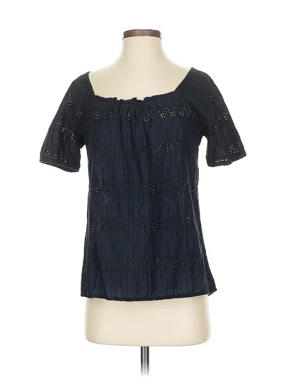 Pre-owned Jcrew Short Sleeve Blouse In Black