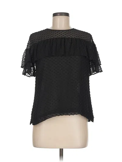 Pre-owned Jcrew Short Sleeve Blouse In Black