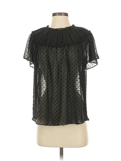 Pre-owned Jcrew Short Sleeve Blouse In Black