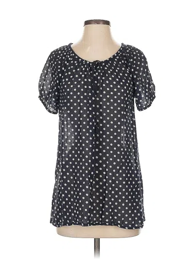 Pre-owned Jcrew Short Sleeve Blouse In Black
