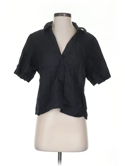 Pre-owned Jcrew Short Sleeve Blouse In Black